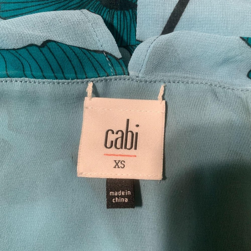 Cabi / XS / Teal Floral Tank Top Blouse - Picture 7 of 7